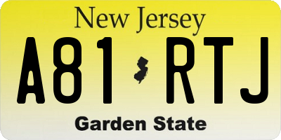 NJ license plate A81RTJ