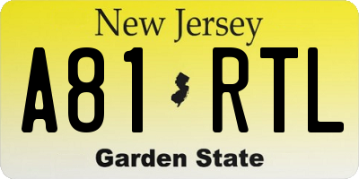 NJ license plate A81RTL