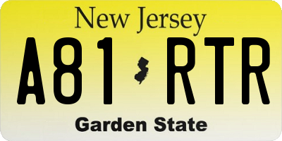 NJ license plate A81RTR