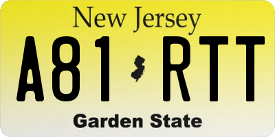 NJ license plate A81RTT