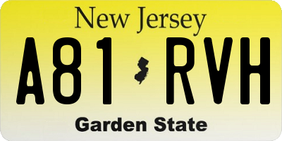 NJ license plate A81RVH