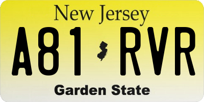 NJ license plate A81RVR