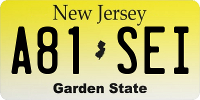 NJ license plate A81SEI
