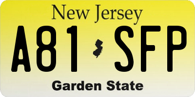 NJ license plate A81SFP
