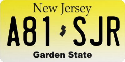 NJ license plate A81SJR