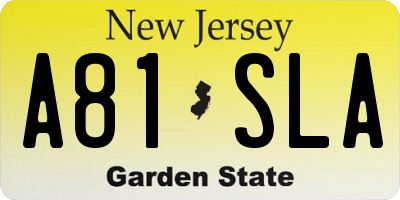 NJ license plate A81SLA