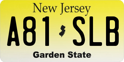 NJ license plate A81SLB