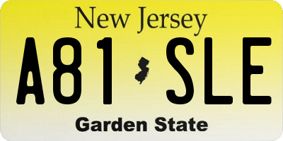 NJ license plate A81SLE
