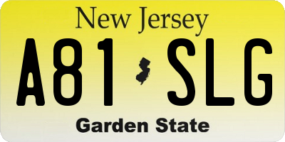 NJ license plate A81SLG