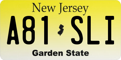 NJ license plate A81SLI