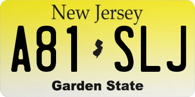 NJ license plate A81SLJ