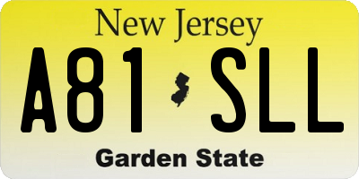 NJ license plate A81SLL