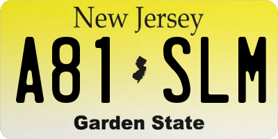 NJ license plate A81SLM