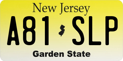 NJ license plate A81SLP