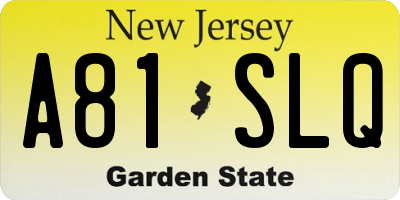 NJ license plate A81SLQ