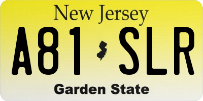 NJ license plate A81SLR