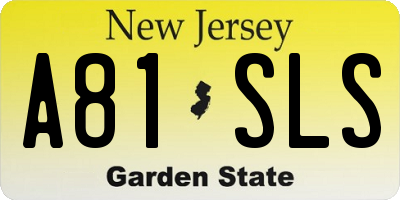NJ license plate A81SLS