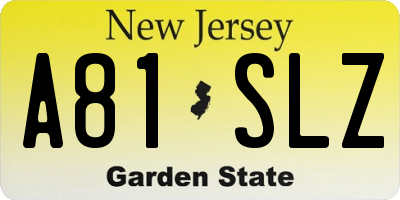 NJ license plate A81SLZ