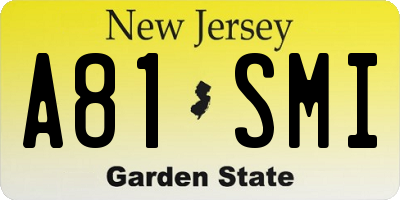 NJ license plate A81SMI