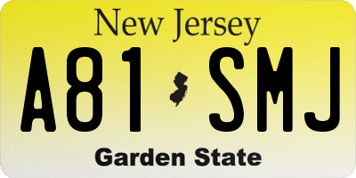 NJ license plate A81SMJ