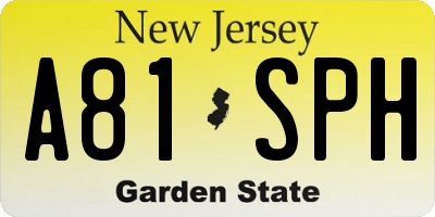 NJ license plate A81SPH