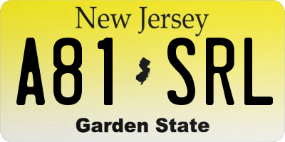 NJ license plate A81SRL