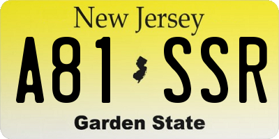 NJ license plate A81SSR