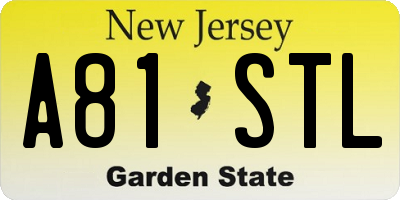 NJ license plate A81STL