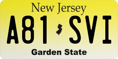 NJ license plate A81SVI