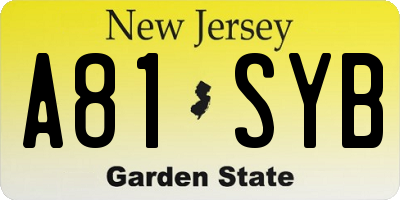 NJ license plate A81SYB