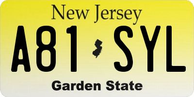 NJ license plate A81SYL