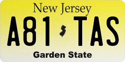 NJ license plate A81TAS