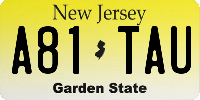 NJ license plate A81TAU
