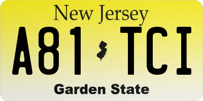 NJ license plate A81TCI