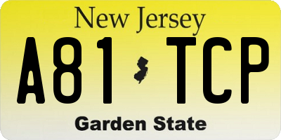 NJ license plate A81TCP