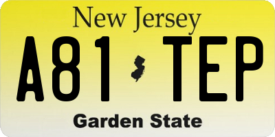 NJ license plate A81TEP