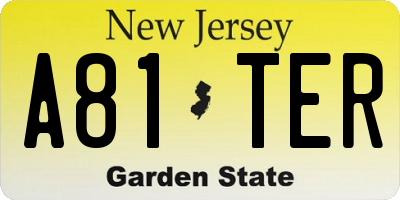 NJ license plate A81TER