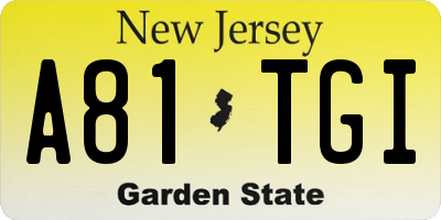 NJ license plate A81TGI