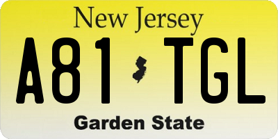 NJ license plate A81TGL