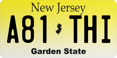 NJ license plate A81THI