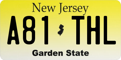 NJ license plate A81THL