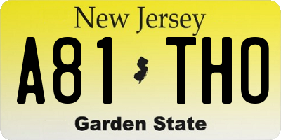 NJ license plate A81THO