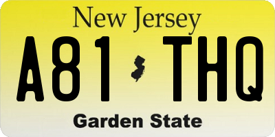 NJ license plate A81THQ