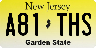 NJ license plate A81THS