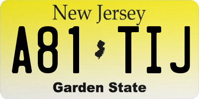 NJ license plate A81TIJ
