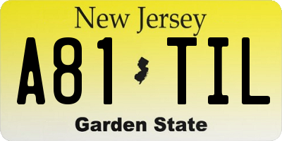 NJ license plate A81TIL