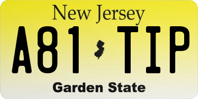 NJ license plate A81TIP