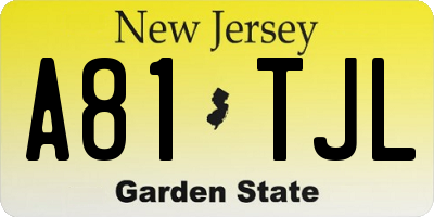 NJ license plate A81TJL