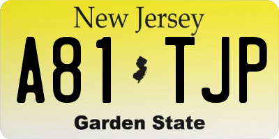 NJ license plate A81TJP
