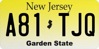 NJ license plate A81TJQ